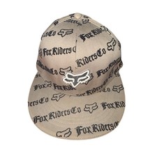 Fox Racing Flexfit Fitted Cap Unisex S/M Beige Geometric Logo Motocross AOP hat
