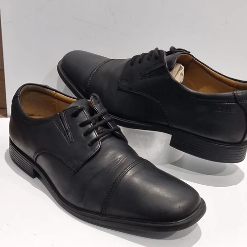 SCARPE OXFORD CLARKS UOMO PELLE NERA STRINGATE FORMALI UK 6 EUR 39 5