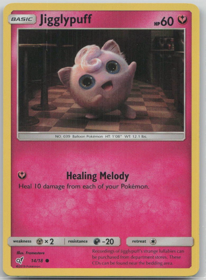 Jigglypuff (Holo Common) 14/18 Detective Pikachu Holo Common Pokemon TCG HP