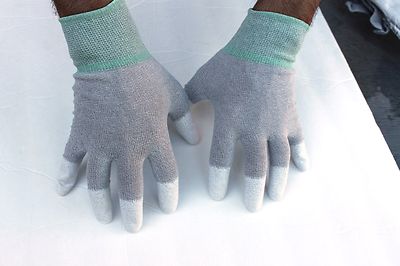 10 pairs ESD Anti-Static and Anti-Skid Gloves-finger Top coated(Size:L)
