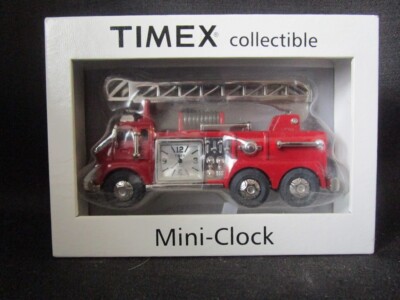 Timex - Firetruck Mini Clock In Original Case | eBay