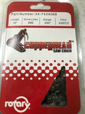 Copperhead Full Chisel Chainsaw Chain Fits 18'' Bar 3/8 Std  .050 68 DL McCulloch