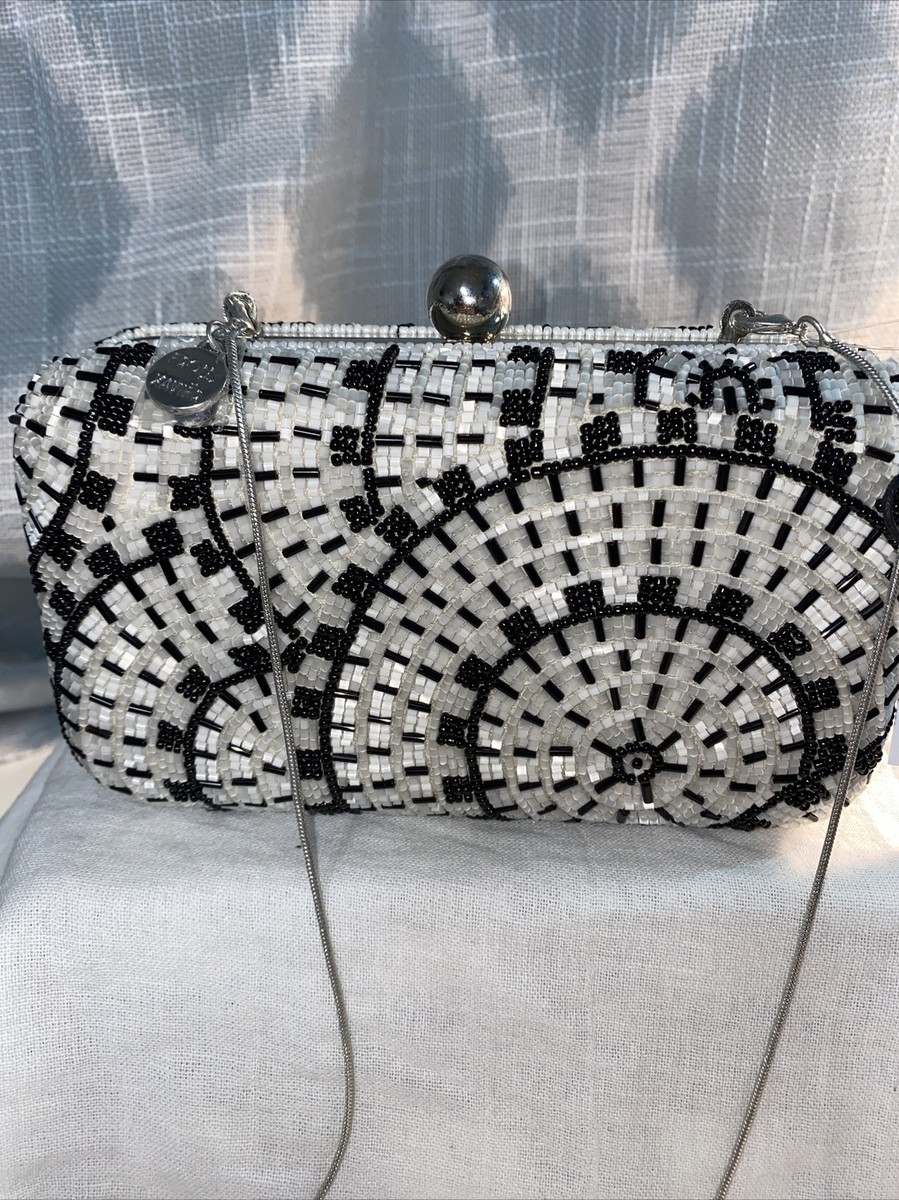 From St Xavier Alice Beaded Box Clutch, NWT