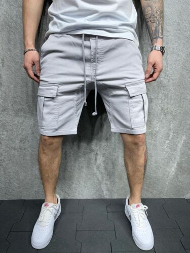 Herren Freizeit Chino Tasche Cargo Shorts Sport Jogginghose Hose Trousers Sommer Gym - Bild 12 von 15