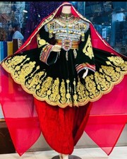 Traditional short afghan attan dress for bride