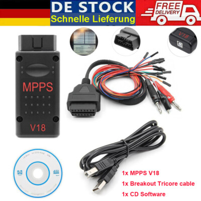 MPPS V18 MAIN + Multiboot Tricore Adapter Cable ECU Flasher Tool Auto Detect-ECU