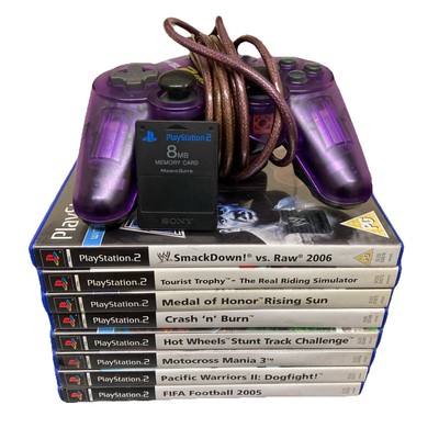 Playstation 2 verschiedene Spiele Madcatz Controller 8GB Memory Card Bundle Restposten
