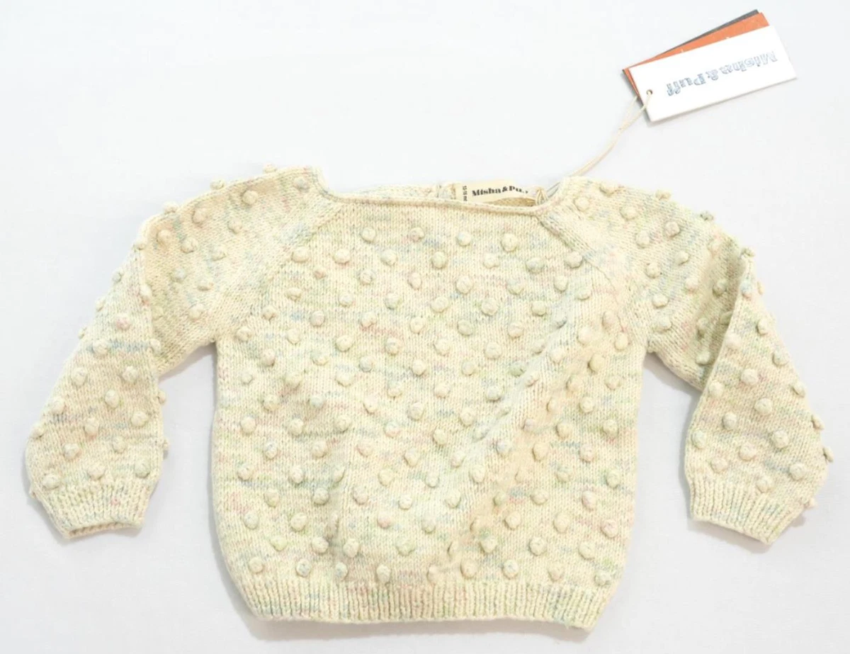 Misha & Puff Girl's L/S Summer Popcorn Sweater CL8 Faded