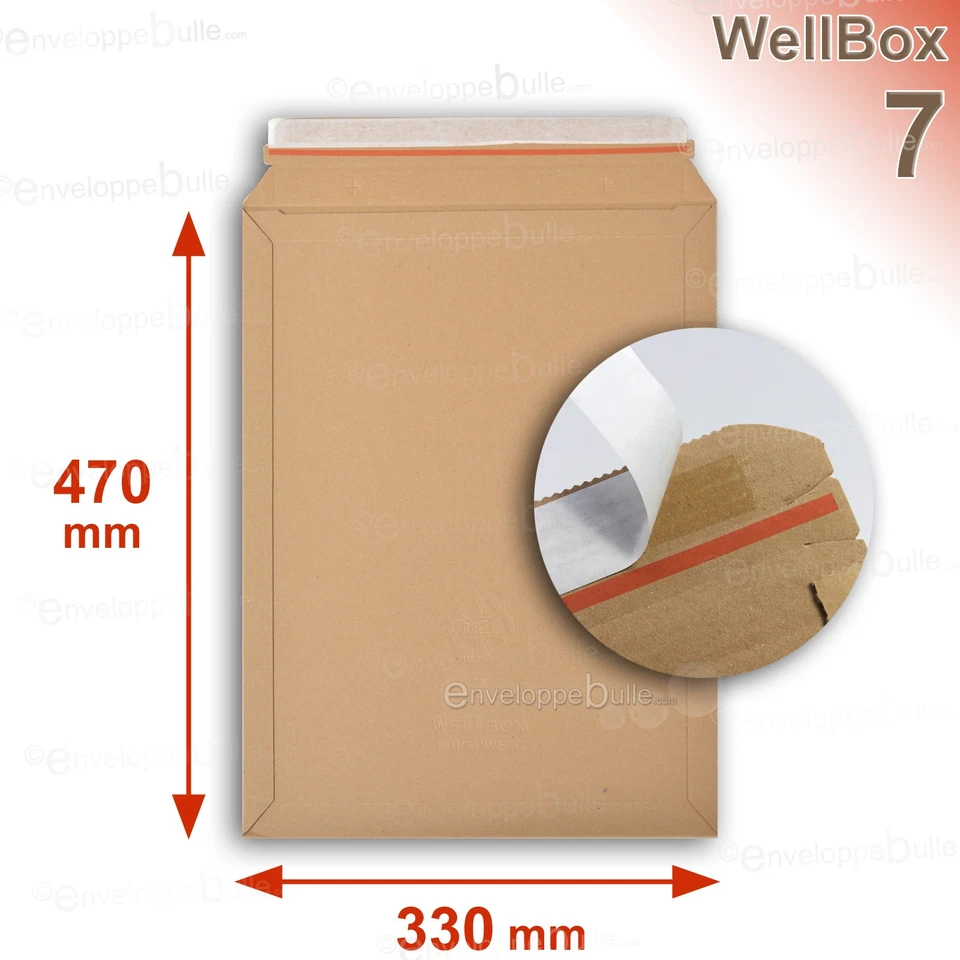 100 Enveloppes carton rigide renforcé 330x415 Wellbox 7 - Photo 1/1