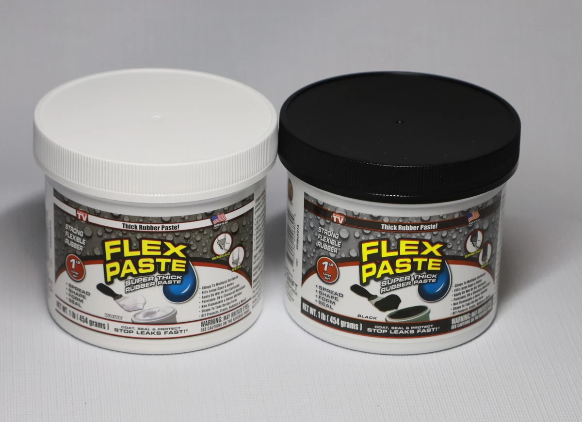 Flex Paste Flex Seal Super Thick Rubber Paste 1 Black 1 White 1lb