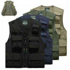 Herren Safari Weste funktionale Arbeitsweste Outdoor Anglerweste Weste Ärmellos