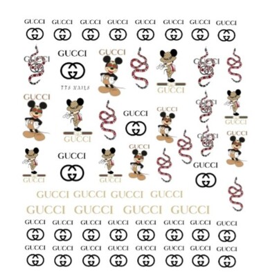 Disney Micky/Minnie Wasserrutsche Nail Art Aufkleber
