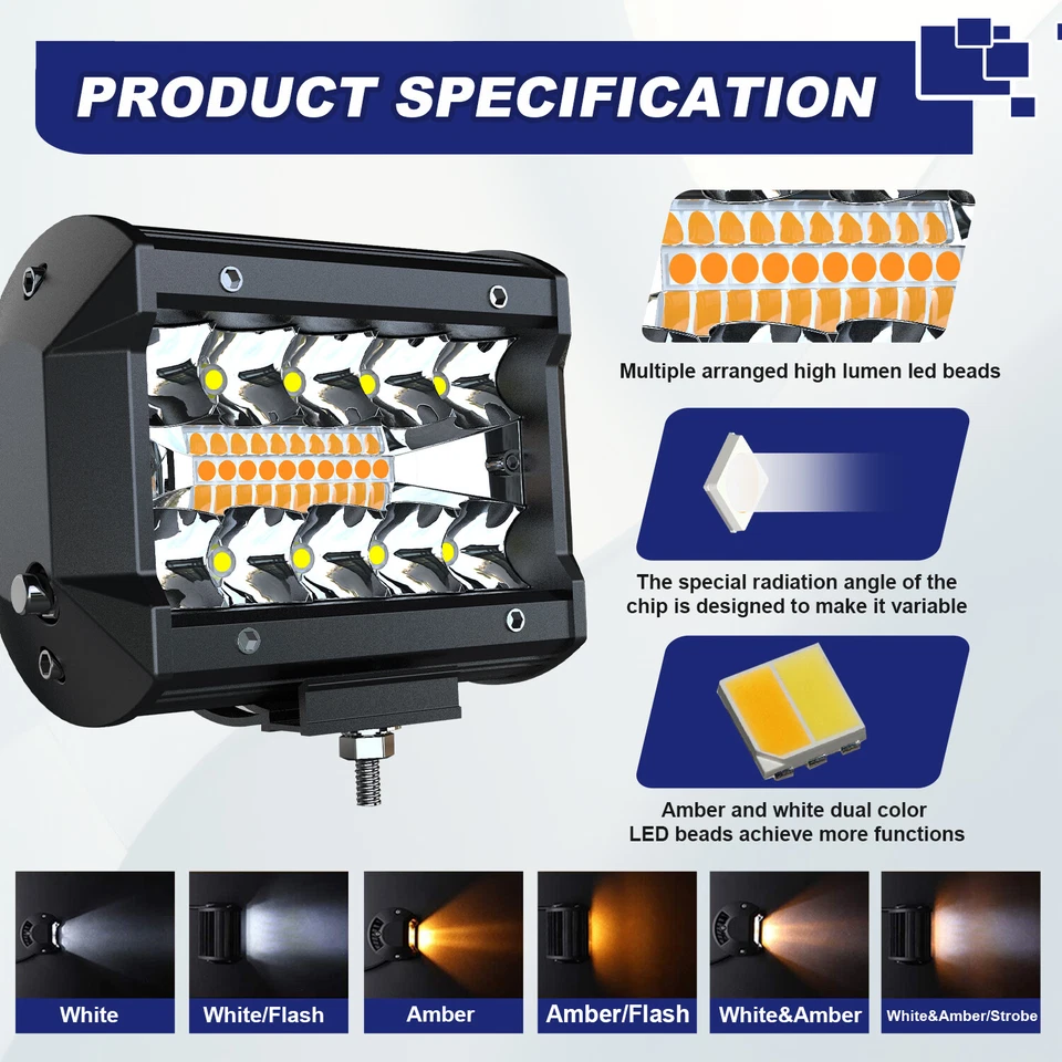 Светодиодный прожектор прожектор прожектор прожектор лампа для внедорожника автомобиля грузовика квадроцикла - Изображение 3 из 4