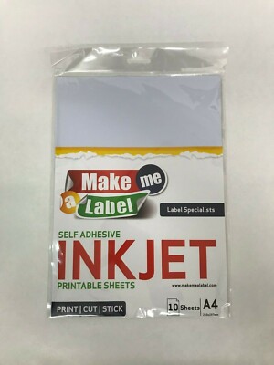 10 a4 gloss white self adhesive inkjet printable film pp vinyl sticker