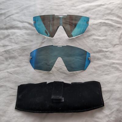 VERSACE medusa horizon maxi sunglasses, transparent (blue 