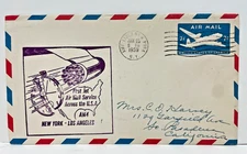 US First Jet Air Mail Service FDC AM 4 New York - Los Angeles, CA (Jan 25, 1959)