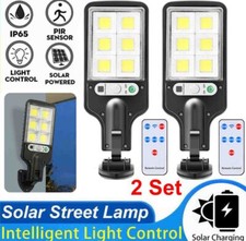 2PCS Outdoor Solar Wall Light LED Motion Sensor Bright Flood Street Lamp 3 Modes