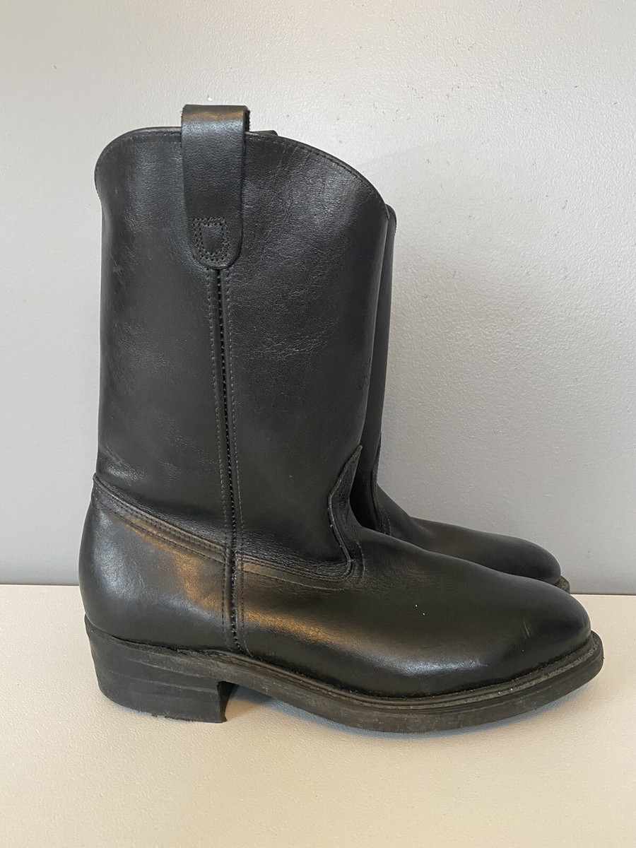 Vintage HyTest Black Steel Toe Cowboy Motorcycle Boots Mens 6.5 | eBay