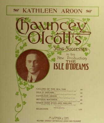 1912 Kathleen Aroon Chauncey Olcott Vintage Sheet Music M34