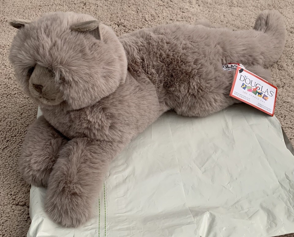 Douglas Cuddle Toys Juliette 15" Grey Persian Cat Plush Stuffed Animal