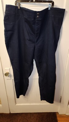 Terra & Sky Women's Dark Denim Plus Size 5X (32W-34W) Skinny Mid Rise