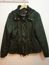 Ladies Womens Khaki Green Quilted Puffa Coat By Forever 21 Size 16/ Fit Size 12