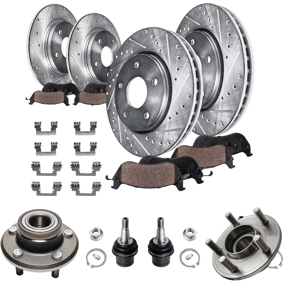 Front Rear DRILLED Rotors Brake Pads + Suspension Kit for Dodge Charger Magnum — 第 3/4 张图片