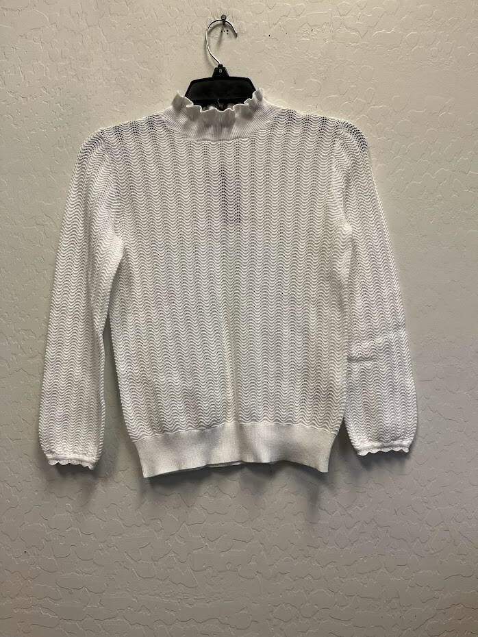 Pointelle Sweater Mock Neck Peplum Knit Sweater Pointelle Bateau