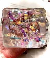 NEW JUMBO Rare Niceberg Schylling NeeDoh Holographic Ribbon Squishy Jumbo Cube
