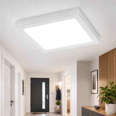 LED Panel 12W 1120lm Ultra Slim Eckig Deckenleuchte Panelleuchte Warm-/ Kaltweiß - Bild 1 von 4