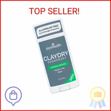 Clay Dry Deodorant Men Sandalwood Zion Health 2.8 oz Stick