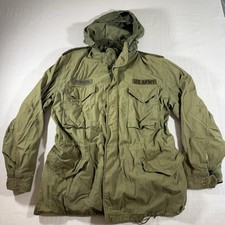 Vintage M65 Field Jacket Mens Sz Medium Army Green OG107 70s Harrington