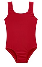 Girls Piece Swimsuit UPF 50 Comfortable Durable Soft Made in USA, Red, 7Y