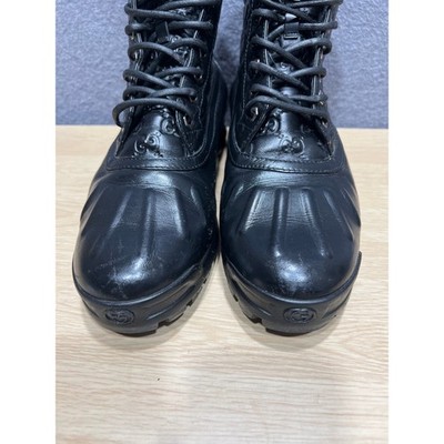 Gucci A/W 2011 Duck Combat Boots GG Guccissima Monogram Leather Men’s Size 8.5G Gucci Leather Upper Black Boots for Men | eBay main image 2
