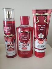 New Set Of Thee Bath And Body Works winter candy apple Body Cream, Wash  Mist