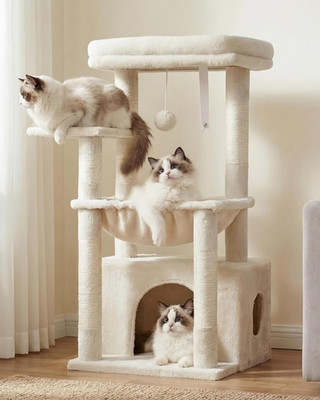 80 cm Kratzbaum Turm Kätzchen Kratzbaum Korb Höhle Bett Indoor beige