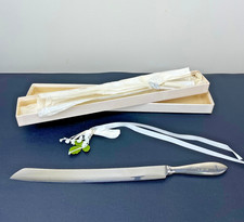 Vintage Sterling Handle Wedding Cake Knife Pat & Frank 7-27-68 Sheffield MINT