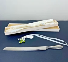 Vintage Sterling Handle Wedding Cake Knife Pat & Frank 7-27-68 Sheffield MINT