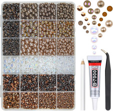 Brown 3Mm-10Mm Flatback Pearls and Rhinestones W B7000 Jewelry Glue for Bedazzli