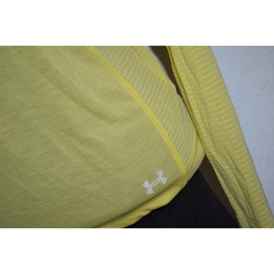 27072-a Camisa de Gimnasio Under Armour Sudadera con Capucha Amarillo Poliéster Talla Pequeña Para Mujer Foto 4 de 4