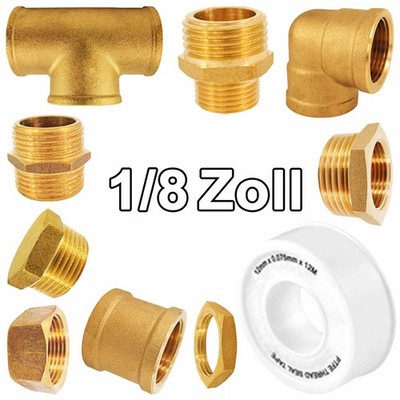 1/8 Zoll Messing Fitting alle Sorten Gewindefitting Schraubfitting Fittings