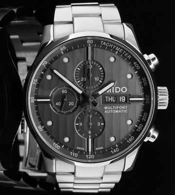 Like New Mido Multifort Automatic Chronograph, 3 Sub Dials Includes Box / Papers