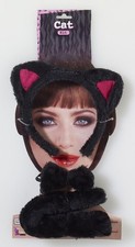 Animal Costume Accessory Kit Adult: Black Cat One Size
