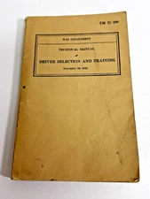 1942 WWII US Army Handbook Driver Selection & Training  TM 21-300