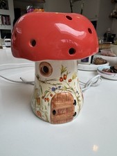 Vintage Style White Rabbit England Toadstool Mushroom Night Light RRP £95