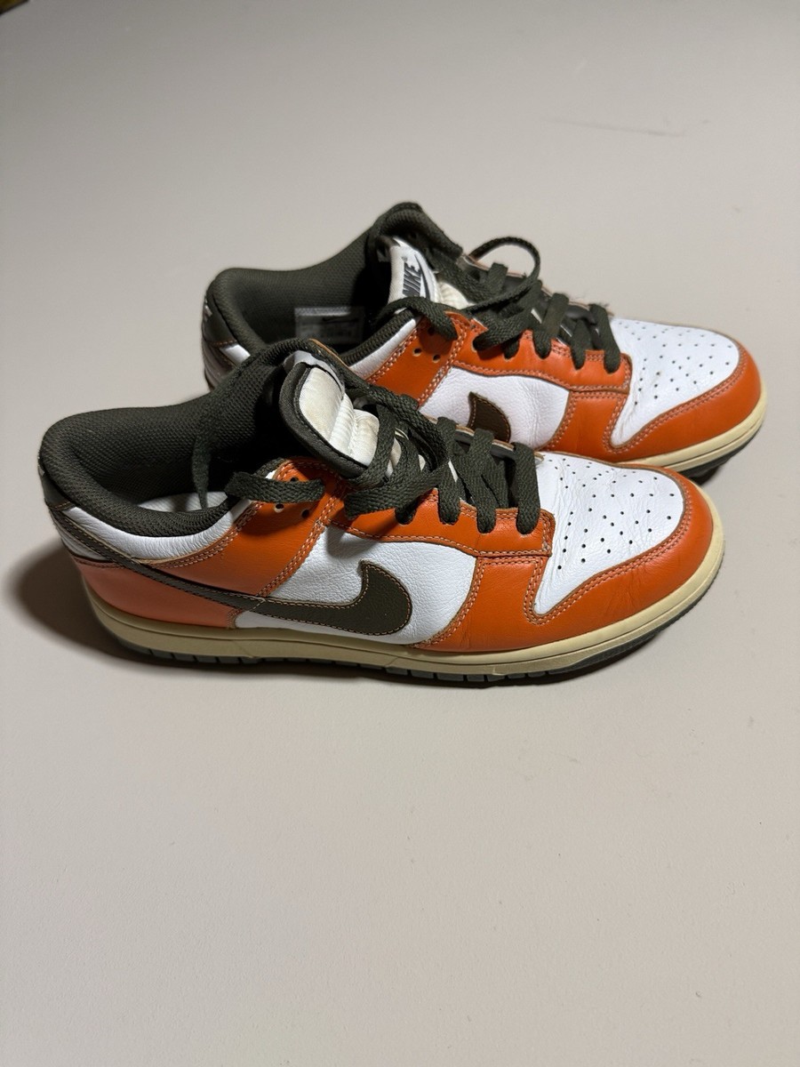 Vintage Nike SB Dunk Air NG White Orange Olive Golf Shoes 484294