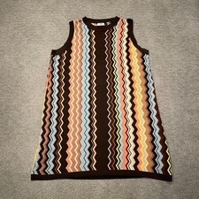 Missoni Target Dress Womens 2X Multicolor Knit Chevron Sleeveless Stripe Mini