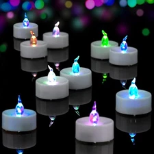 24 PCS Color Changing LED Tealights Candles Bulk, Long Lasting Battery Operat...