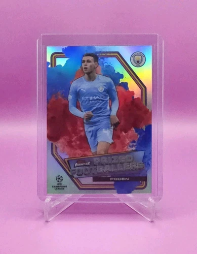 2021-22 Topps Finest Prized Footballers UCL Fusion Red/blue Phil Foden /50 SSP