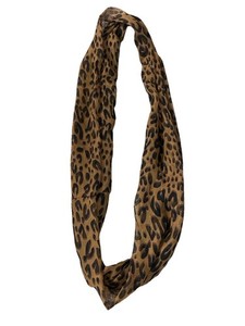 TARNISH Brown Black Sheer Cheetah Black Circle Infinity Scarf
